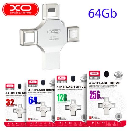 XO usb stik memorija DK04 2.0 64gb 4 in 1 OTG Micro + Lightning+type c